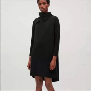 COS Black‎ Draped Turtleneck Long Sleeve Dress NEW xs